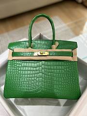 Hermes Birkin Matte Crocodile In Green 30cm  - 2