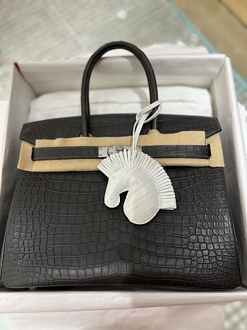 Hermes Birkin Matte Crocodile In Black 30cm