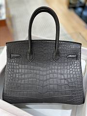 Hermes Birkin Matte Crocodile In Black 30cm - 4