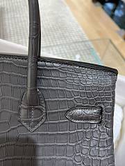 Hermes Birkin Matte Crocodile In Black 30cm - 6