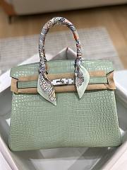 Hermes Birkin Matte Crocodile In Seafoam 30cm - 1