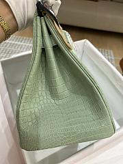 Hermes Birkin Matte Crocodile In Seafoam 30cm - 6