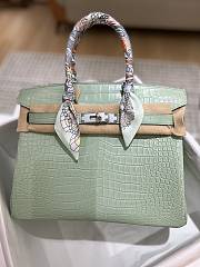 Hermes Birkin Matte Crocodile In Seafoam 30cm - 5