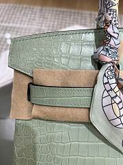 Hermes Birkin Matte Crocodile In Seafoam 30cm - 4