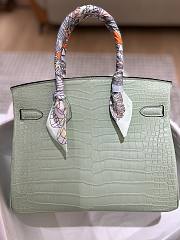 Hermes Birkin Matte Crocodile In Seafoam 30cm - 2