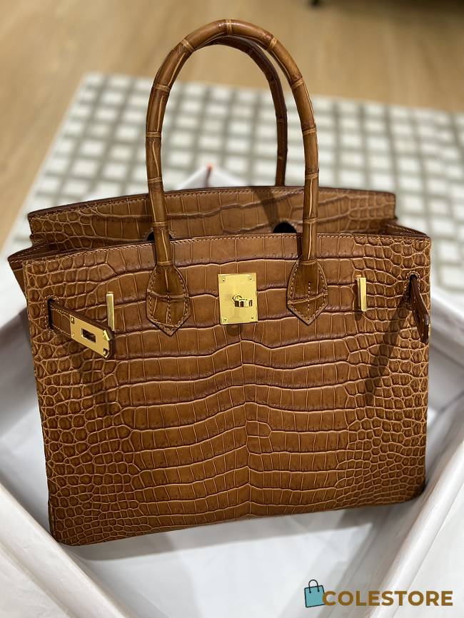 Hermes Birkin Matte Crocodile In Brown 30cm - 1