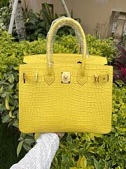Hermes Birkin Matte Crocodile In Yellow 30cm - 3