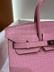 Hermes Birkin Matte Crocodile In Pink 30cm - 5