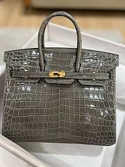 Hermes Birkin Shinny Crocodile Leather 25cm - 2
