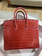 Hermes Birkin Shinny Crocodile Leather In Red 25cm - 6