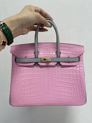 Hermes Birkin Crocodile Leather In Pink 25cm