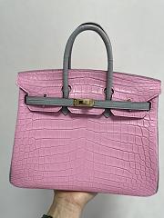 Hermes Birkin Crocodile Leather In Pink 25cm - 3
