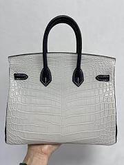Hermes Birkin Crocodile Leather In Grey Black Strap 25cm - 2