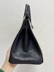 Hermes Birkin Crocodile Leather In Grey Black Strap 25cm - 3
