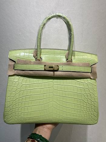 Hermes Birkin Crocodile Leather In Green 25cm