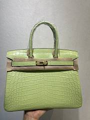 Hermes Birkin Crocodile Leather In Green 25cm - 4