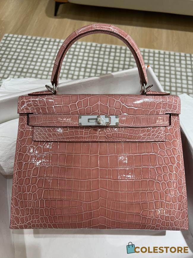 Hermes Birkin ShinnyCrocodile Leather Pink 28cm - 1