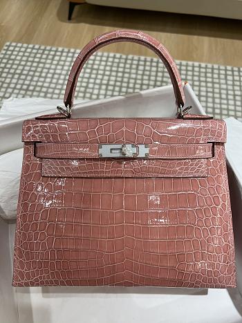 Hermes Birkin ShinnyCrocodile Leather Pink 28cm