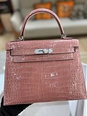 Hermes Birkin ShinnyCrocodile Leather Pink 28cm - 5