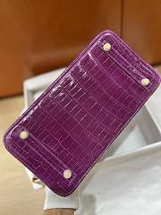Hermes Birkin Shinny Crocodile Leather In Purple 30cm - 5