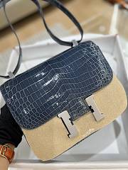Hermes Constance 24 Blue Crocodile Leather - 5
