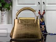 Louis Vuitton Crocodile Pattern CAPUCINES Handbag In Gold 21x14x8cm - 4
