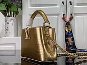 Louis Vuitton Crocodile Pattern CAPUCINES Handbag In Gold 21x14x8cm - 3