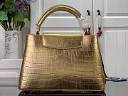 Louis Vuitton Crocodile Pattern CAPUCINES Handbag In Gold 27x18x9 cm - 4