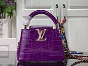 Louis Vuitton Crocodile Pattern CAPUCINES Handbag In Purple 21x14x8cm - 1