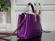 Louis Vuitton Crocodile Pattern CAPUCINES Handbag In Purple 27x18x9cm - 2