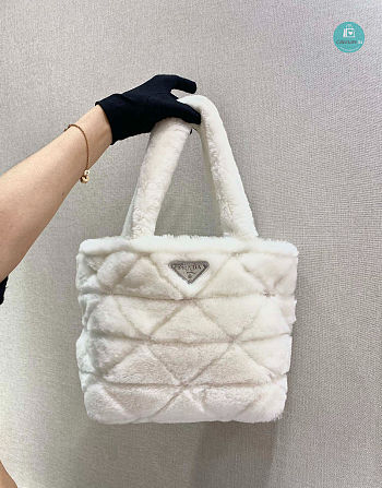 Prada Shaarling Tote Bag In White 26x23x11 cm