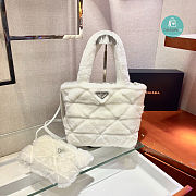 Prada Shaarling Tote Bag In White 26x23x11 cm - 3