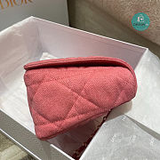 Medium Dior Caro bag Bright Pink Macrocannage Denim 25.5x15.5x8 cm - 6