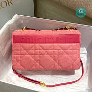 Medium Dior Caro bag Bright Pink Macrocannage Denim 25.5x15.5x8 cm - 4