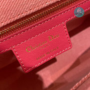 Medium Dior Caro bag Bright Pink Macrocannage Denim 25.5x15.5x8 cm - 2