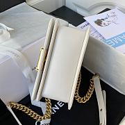 Chanel Mini Boy Handbag In White 18x13x6.5 cm - 5