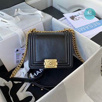 Chanel Mini Boy Handbag In Black 18x13x6.5 cm