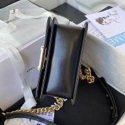 Chanel Mini Boy Handbag In Black 18x13x6.5 cm - 4