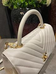 Chanel Coco Handle Chevron Caviar In White 29x18x12 cm - 6