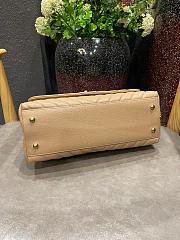 Chanel Coco Handle Chevron Caviar In Cream 29x18x12 cm - 6