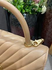 Chanel Coco Handle Chevron Caviar In Cream 29x18x12 cm - 3
