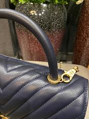 Chanel Coco Handle Chevron Caviar In Navy 29x18x12 cm - 6