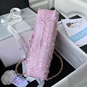 Chanel Flap Bag Woolen In Pink 25 cm  - 6