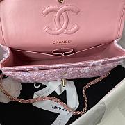Chanel Flap Bag Woolen In Pink 25 cm  - 4