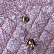 Chanel Flap Bag Woolen In Pink 25 cm  - 2