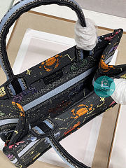 Dior Small Black Multicolor Zodiac Embroidery Book Tote 26.5×21×14cm - 5