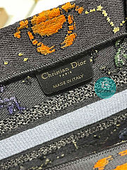 Dior Small Black Multicolor Zodiac Embroidery Book Tote 26.5×21×14cm - 6