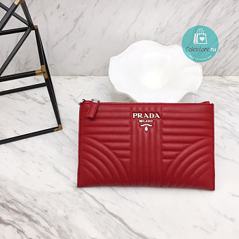 Prada Diagramme Wallet On Chain In Red 28×17.5 cm 