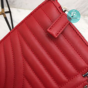 Prada Diagramme Wallet On Chain In Red 28×17.5 cm  - 3