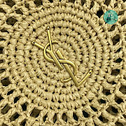 YSL Sac Round Raffia Bag In Neutral 21cm - 4